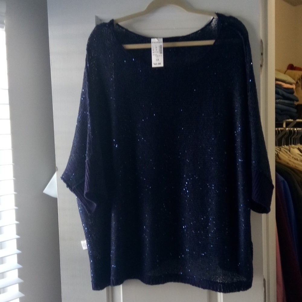 Navy blue sparkle sweater